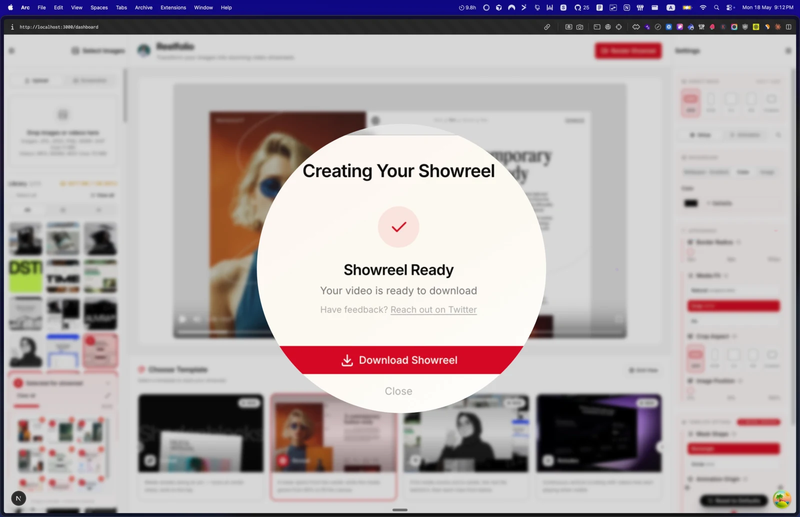 Same screenshot with a lens magnifying the key dialog